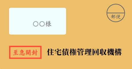 住宅債権管理回収機構の督促状